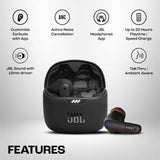 JBL Tune Flex TWS with ANC, Customizable Eartips, 32H Playtime, JBL App Bluetooth Headset  Black, True Wireless