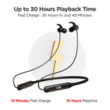 Boat Rockerz 330 with Upto 30 Hours Playback, ASAP Charge, Boat Signature Sound, Dual Rating, Ipx5, Magnetic Bluetooth Wireless in Neckband with Mic Active Black