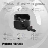 JBL Tune 230NC TWS, Active Noise Cancellation Earbuds with Mic, Massive 40 Hrs Playtime with Speed Charge, Adjustable EQ with JBL APP, 4Mics for Perfect Calls, Google Fast Pair, Bluetooth 5.2 Black