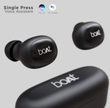 Boat Airdopes 121V2 Bluetooth Truly Wireless in Ear Earbuds with Upto 14 Hours Playback, Lightweight Earbuds, 8Mm Drivers, Led Indicators and Multifunction Controls with Mic Active Black