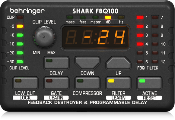 Behringer SHARK FBQ100 Automatic Feedback Destroyer with Integrated Microphone Preamp, Delay Line, Noise Gate and Compressor