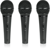 Behringer ULTRAVOICE XM1800S 3 Dynamic Cardioid Vocal and Instrument Microphones (Set of 3)