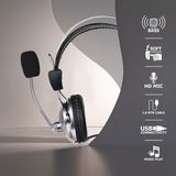 Quantron USB 2.0 Wired Multimedia Headphone, Mic, Volume Control, 40mm Drivers