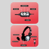 Quantron USB 2.0 Wired Multimedia Headphone, Mic, Volume Control, 40mm Drivers