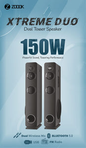 ZOOOK XTREME DUO 150W Dual Tower Speaker