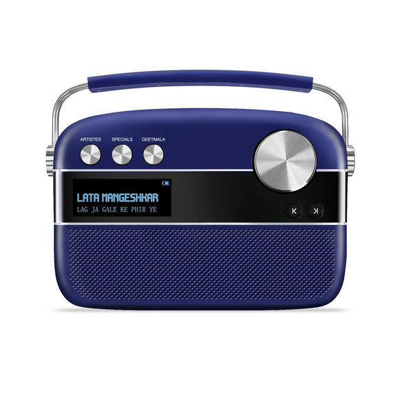 Saregama Carvaan Premium Royal Blue Bluetooth Speaker with remote