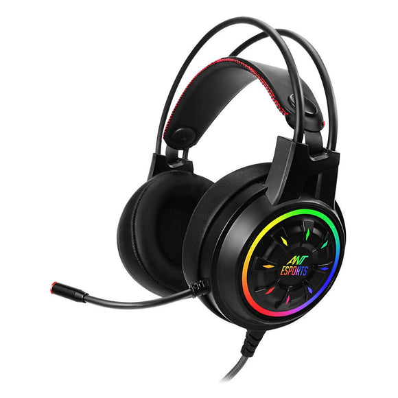 Ant Esports H707 HD RGB Wired Gaming Headset  Noise Cancelling Over-Ear Headphones with Mic for PC PS4 Xbox One Nintendo Switch Mac