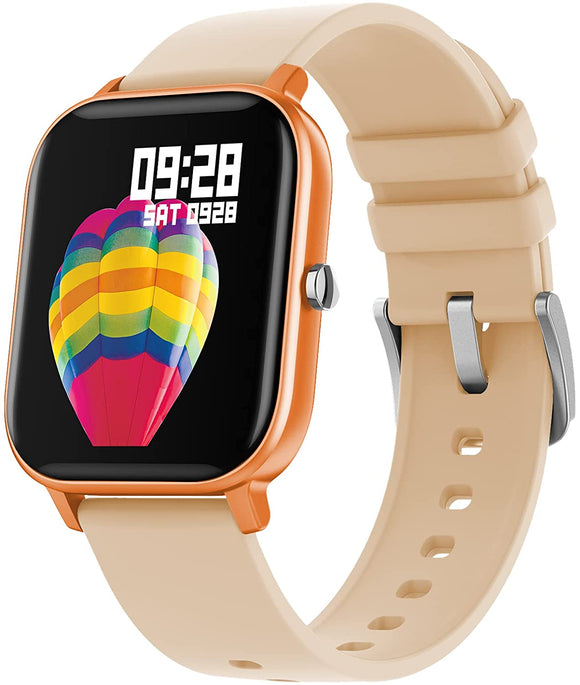 Fire-Boltt SpO2 BSW001  Full Touch 1.4 inch Smart Watch 400 Nits Peak Brightness Metal Body 8 Days Battery Life with 24*7 Heart Rate Monitoring IPX7 with Blood Oxygen, Fitness, Sports & Sleep Tracking Gold