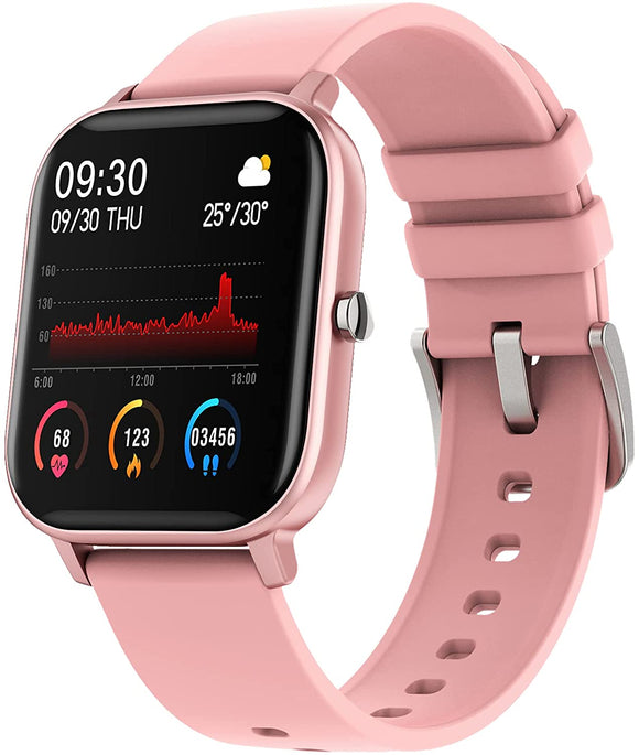 Fire-Boltt SpO2 BSW001  Full Touch 1.4 inch Smart Watch 400 Nits Peak Brightness Metal Body 8 Days Battery Life with 24*7 Heart Rate Monitoring IPX7 with Blood Oxygen, Fitness, Sports & Sleep Tracking Pink