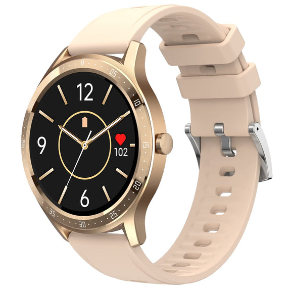 Fire-Boltt 360 BSW003  SpO2 Full Touch Large Display Round Smart Watch with in-Built Games, 8 Days Battery Life, IP67 Water Resistant with Blood Oxygen and Heart Rate Monitoring Gold