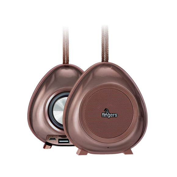 Fingers Brownie2 Portable Speaker 15 Hours Playback Bluetooth, FM Radio, USB, MicroSD, AUX