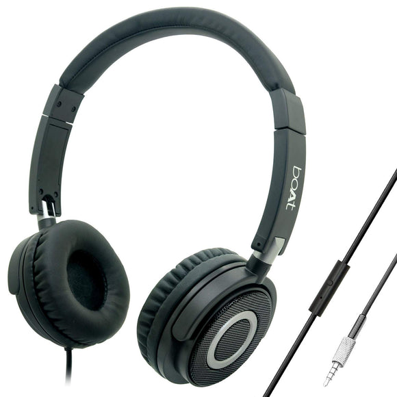 boAt Bassheads 900 Wired On Ear Headphones with Mic Black