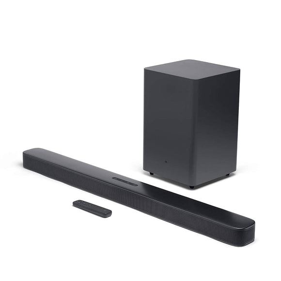 JBL Bar 2.1 Deep Bass, Dolby Digital Soundbar with Wireless Subwoofer for Extra Deep Bass, 2.1 Channel Home Theatre with Remote, JBL Surround Sound, HDMI ARC, Bluetooth & Optical Connectivity 300W