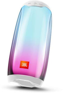 JBL Pulse 4, Wireless Portable Bluetooth Speaker with Customizable Ambient Lightshow, JBL Signature Sound with Bass Radiator, JBL PartyBoost, IPX7 Waterproof & Type C Without Mic, White