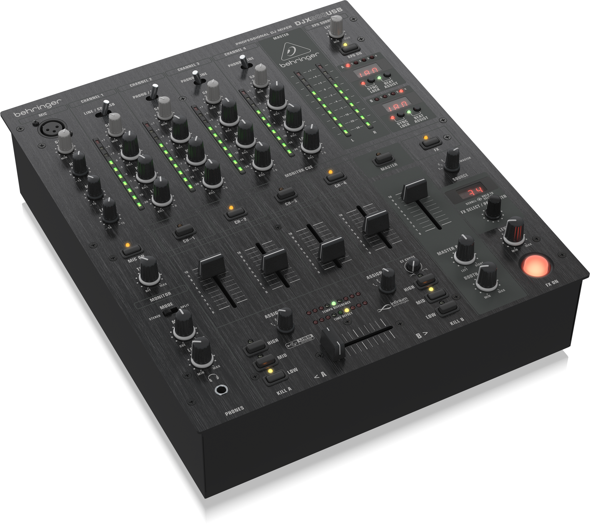 Behringer PRO MIXER DJX900USB Professional 5-Channel DJ Mixer with
