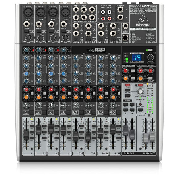 Behringer XENYX X1622USB Premium 16-Input 2/2-Bus Mixer with XENYX Mic Preamps & Compressors, British EQs, 24-Bit Multi-FX Processor and USB/Audio Interface