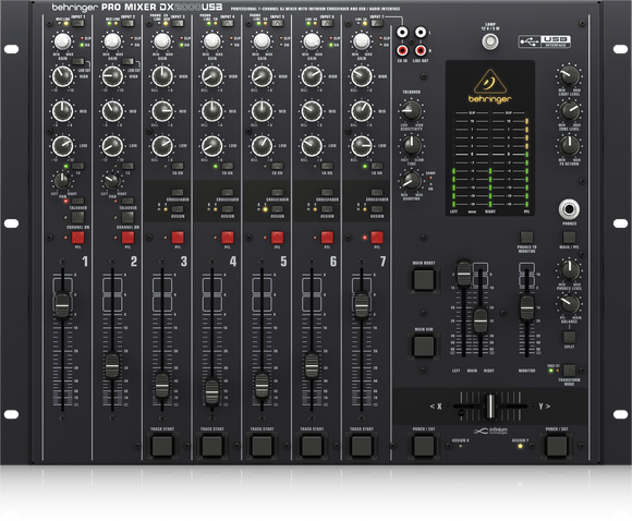 Behringer PRO MIXER DX2000USB Professional 7-Channel DJ Mixer with infinium 