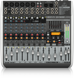 Behringer XENYX QX1222USB Premium 16-Input 2/2-Bus Mixer with XENYX Mic Preamps & Compressors, KLARK TEKNIK Multi-FX Processor, Wireless Option and USB/Audio Interface