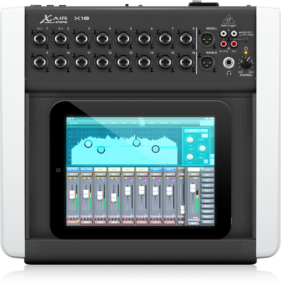 Behringer DIGITAL iPAD/TABLET MIXER X18 Ultra-Compact 16-Input, 8-Bus Digital Mixer for iPad* with 16 Programmable MIDAS Preamps and USB Audio Interface