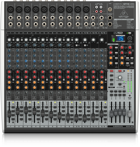 Behringer XENYX X2442USB Premium 24-Input 4/2-Bus Mixer with XENYX Mic Preamps & Compressors, British EQs, 24-Bit Multi-FX Processor and USB/Audio Interface