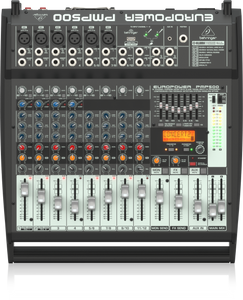 Behringer EUROPOWER PMP500 500-Watt 12-Channel Powered Mixer with KLARK TEKNIK Multi-FX Processor, Compressors, FBQ Feedback Detection System and Wireless Option