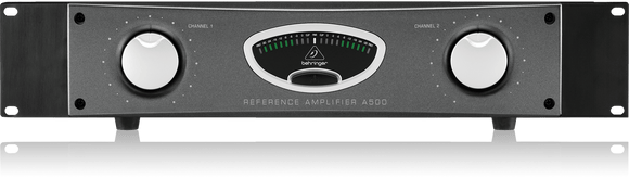 Behringer REFERENCE AMPLIFIER A500 Professional Reference-Class Studio Power Amplifier with output power ,2 x 300 Watts into 4 Ohms, 600 Watts into 8 Ohms in bridged mono operation.