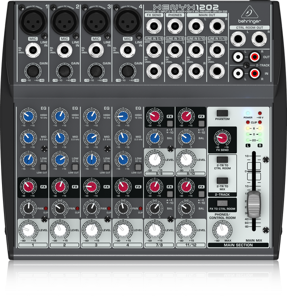 Behringer XENYX 1202 Premium 12-Input 2-Bus Mixer with XENYX Mic Preamps and British EQs