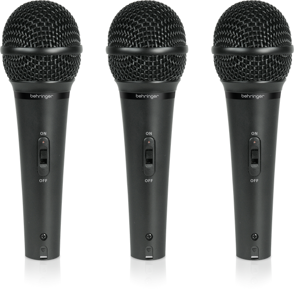 Behringer ULTRAVOICE XM1800S 3 Dynamic Cardioid Vocal and Instrument Microphones (Set of 3)