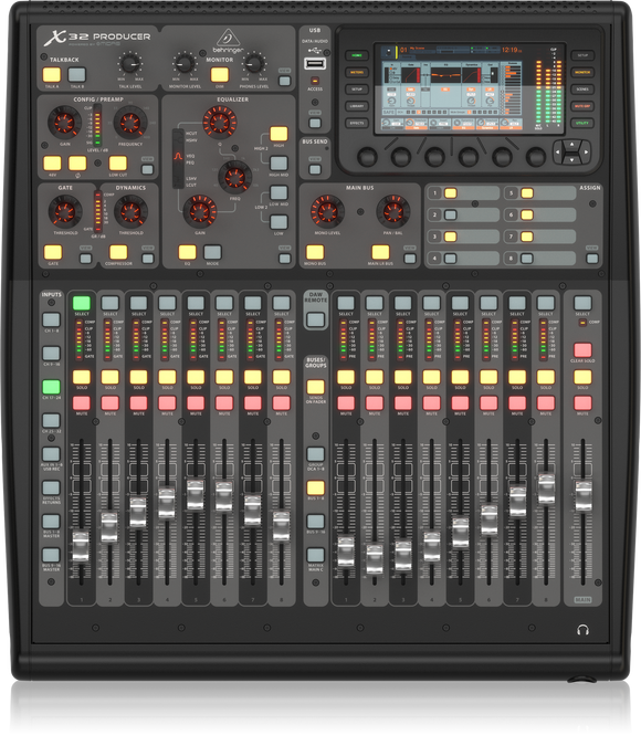 Behringer DIGITAL MIXER X32 PRODUCER 40-Input, 25-Bus Rack-Mountable Digital Mixing Console with 16 Programmable MIDAS Preamps, 17 Motorized Faders, 32-Channel Audio Interface and iPad/iPhone* Remote Control