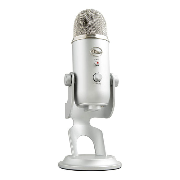 Blue Yeti USB Mic for Recording and Streaming on PC and Mac, 3 Condenser Capsules, 4 Pickup Patterns, Headphone Output and Volume Control, Mic Gain Control, Adjustable Stand, Plug and Play