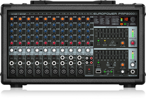 Behringer EUROPOWER PMP2000D 2000-Watt 14-Channel Powered Mixer with KLARK TEKNIK Multi-FX Processor and Wireless Option