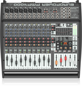 Behringer EUROPOWER PMP4000 1600-Watt 16-Channel Powered Mixer with Multi-FX Processor and FBQ Feedback Detection System