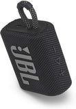 JBL Go 3, Wireless Ultra Portable Bluetooth Speaker, JBL Pro Sound, Vibrant Colors with Rugged Fabric Design, Waterproof, Type C Without Mic, Black